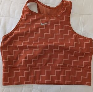 Nike Orange Zigzag Sports Bra, dri-fit, size large